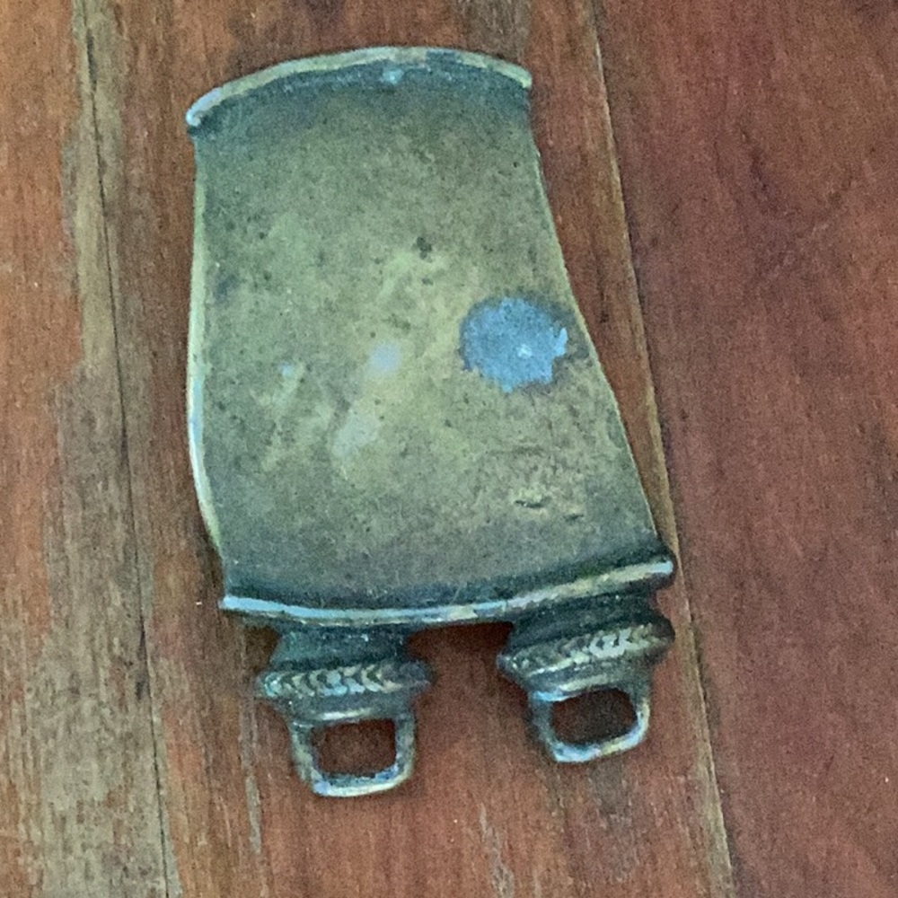 Vintage LEATHER SHOP Brass Belt Buckle VINTAGE as is